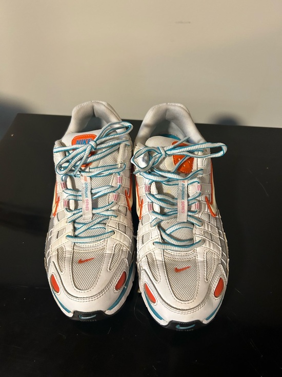 Nike Shoes - Nike White Sneakers with Orange and Teal Accents